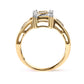 10K Yellow Gold 1/2 Cttw Diamond Composite and Halo Ring (H-I Color, SI1-SI2 Clarity) - Ring Size 7