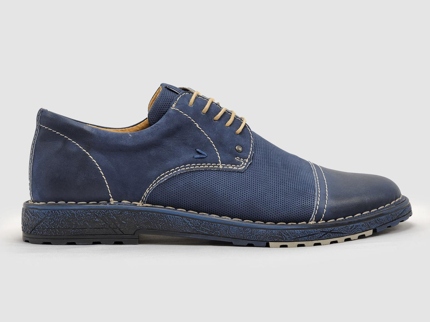 Kcr Group - Men's Derby Toe-Cap Leather Dress Shoes