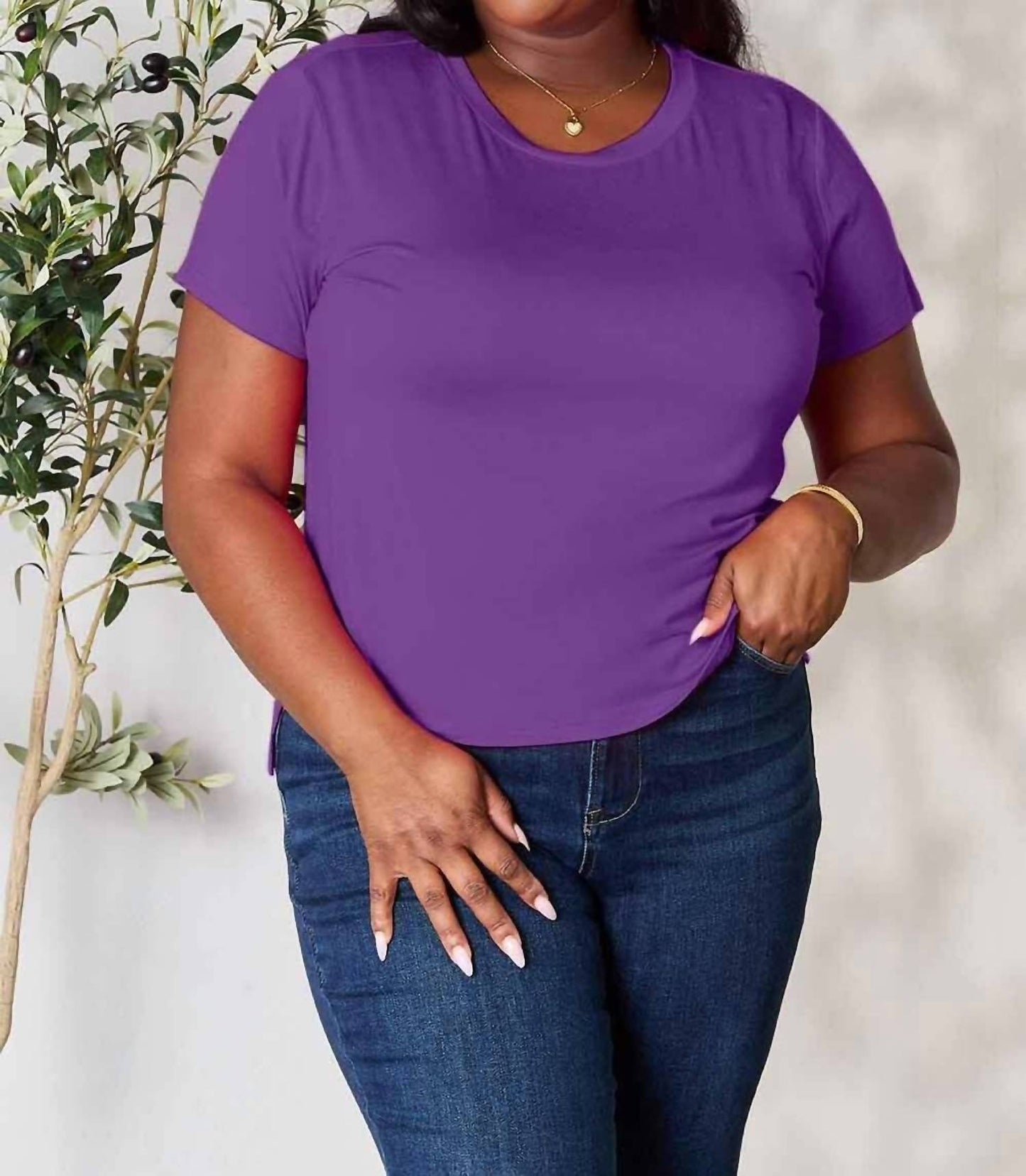 Basic Bae - Essential Curve Tee - Plus