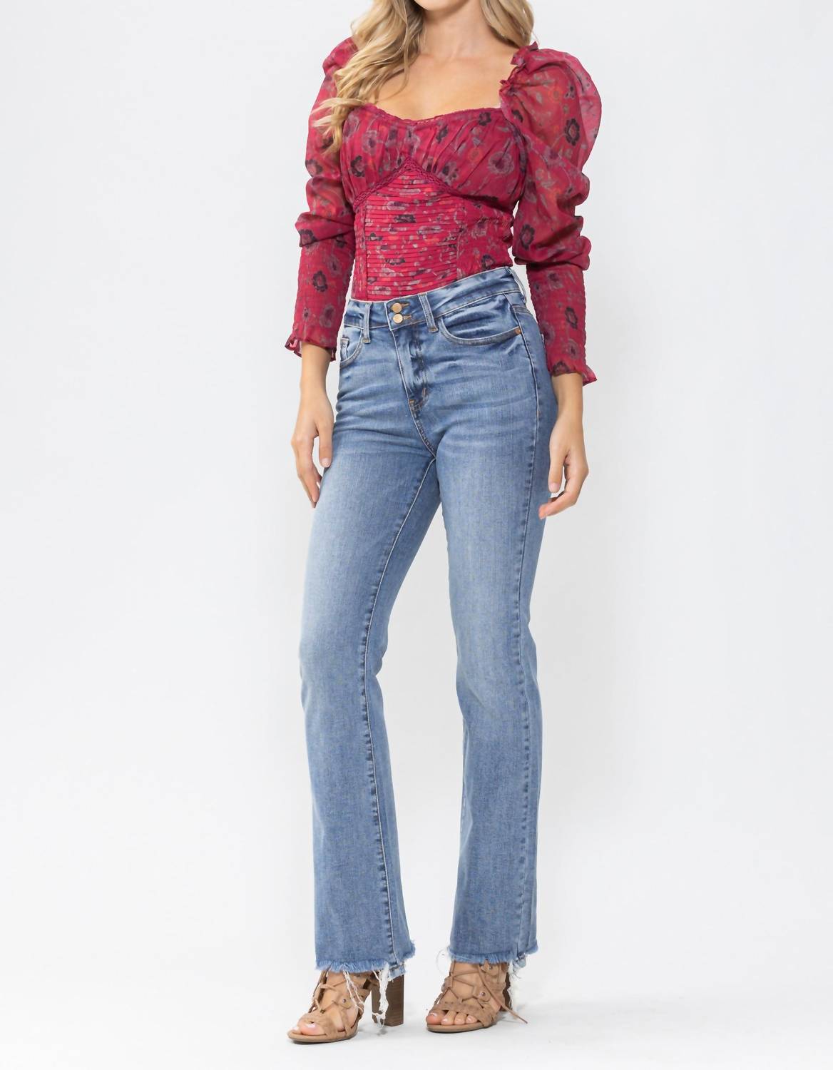 Judy Blue - Double Button Bootcut Jeans