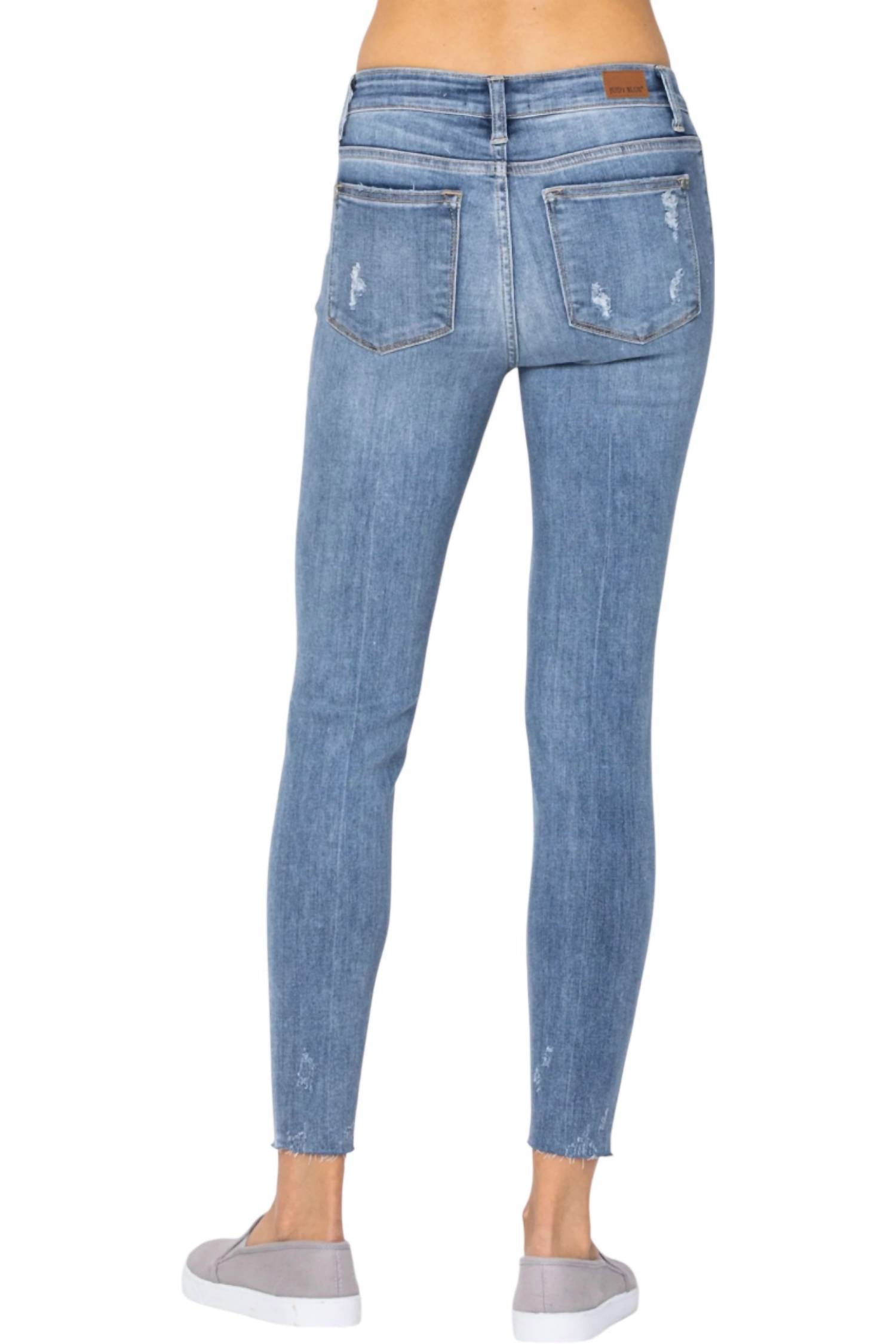 judy-blue-destroyed-raw-hem-skinny-jeans