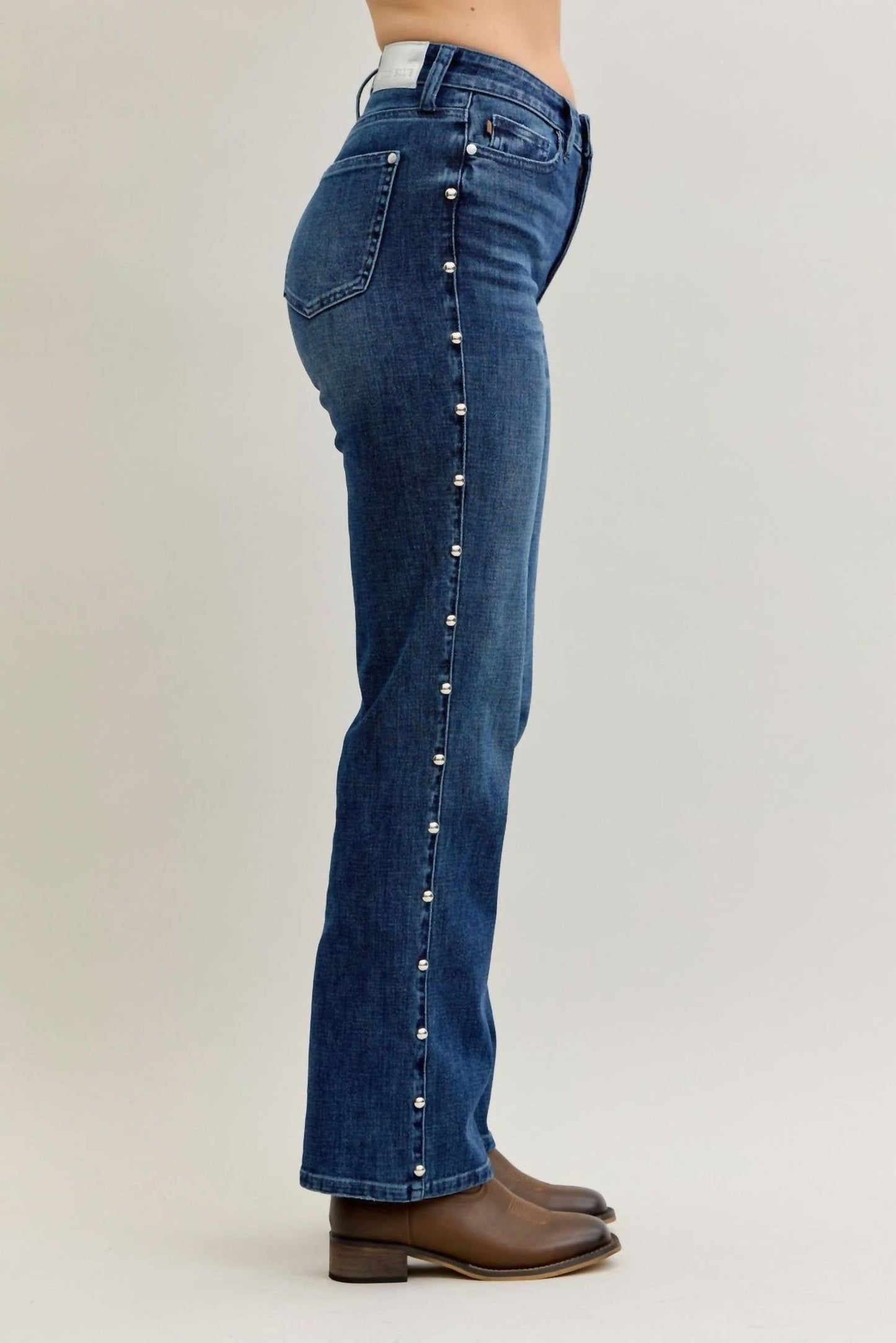 Judy Blue - High Waist Straight Studded Jeans