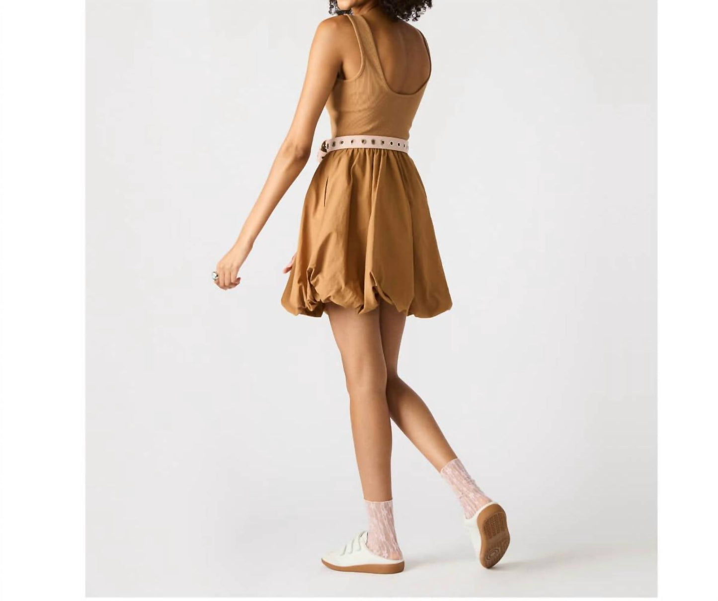 Steve Madden - Palermo Mixed Media Bubble Hem Sleeveless Dress