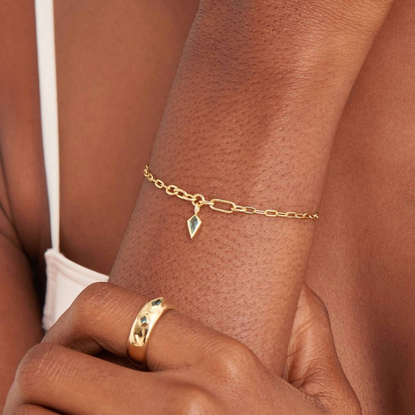 Ania Haie - Women's Sparkle Drop Pendant Chain Bracelets