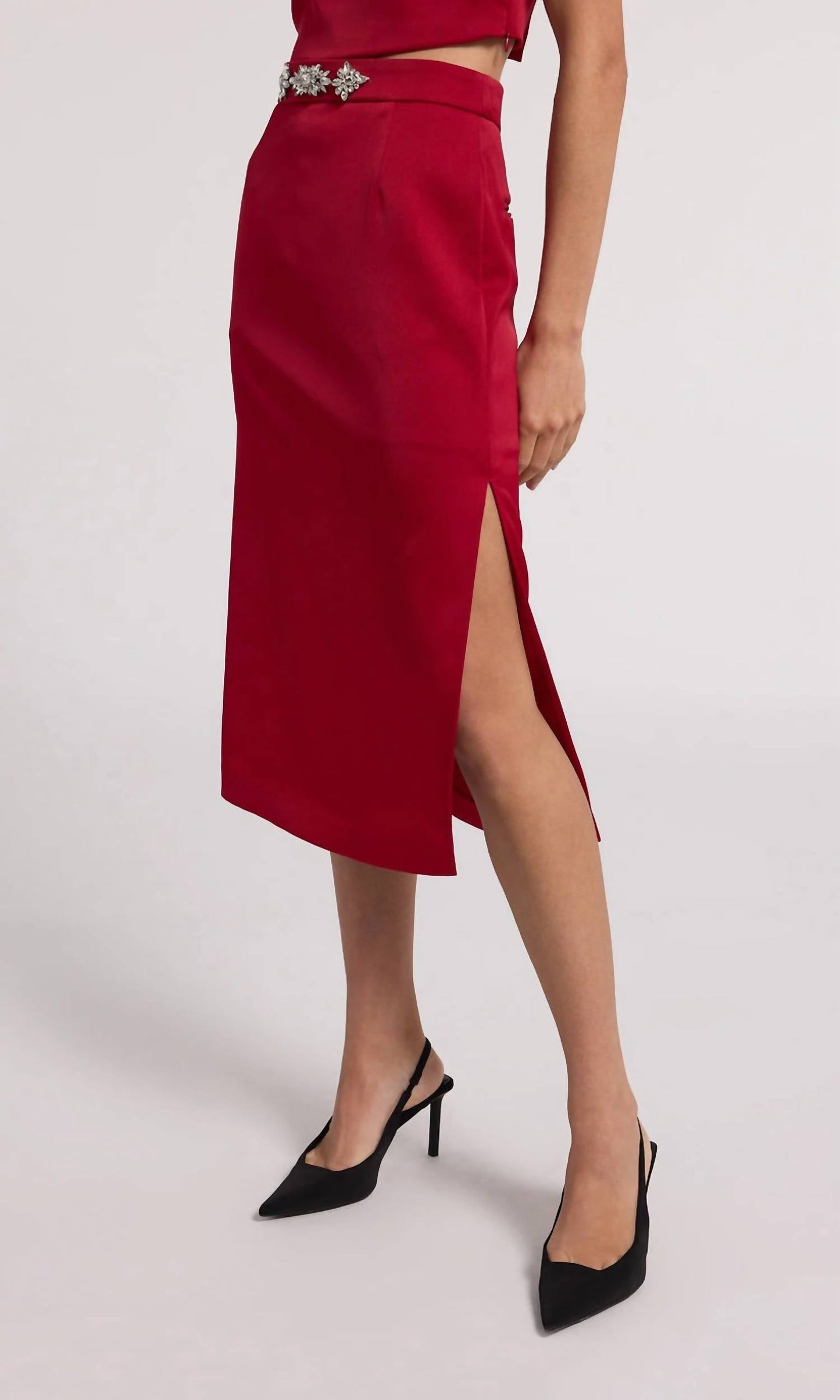 Generation Love - Kori Crystal Embellished Satin Skirt