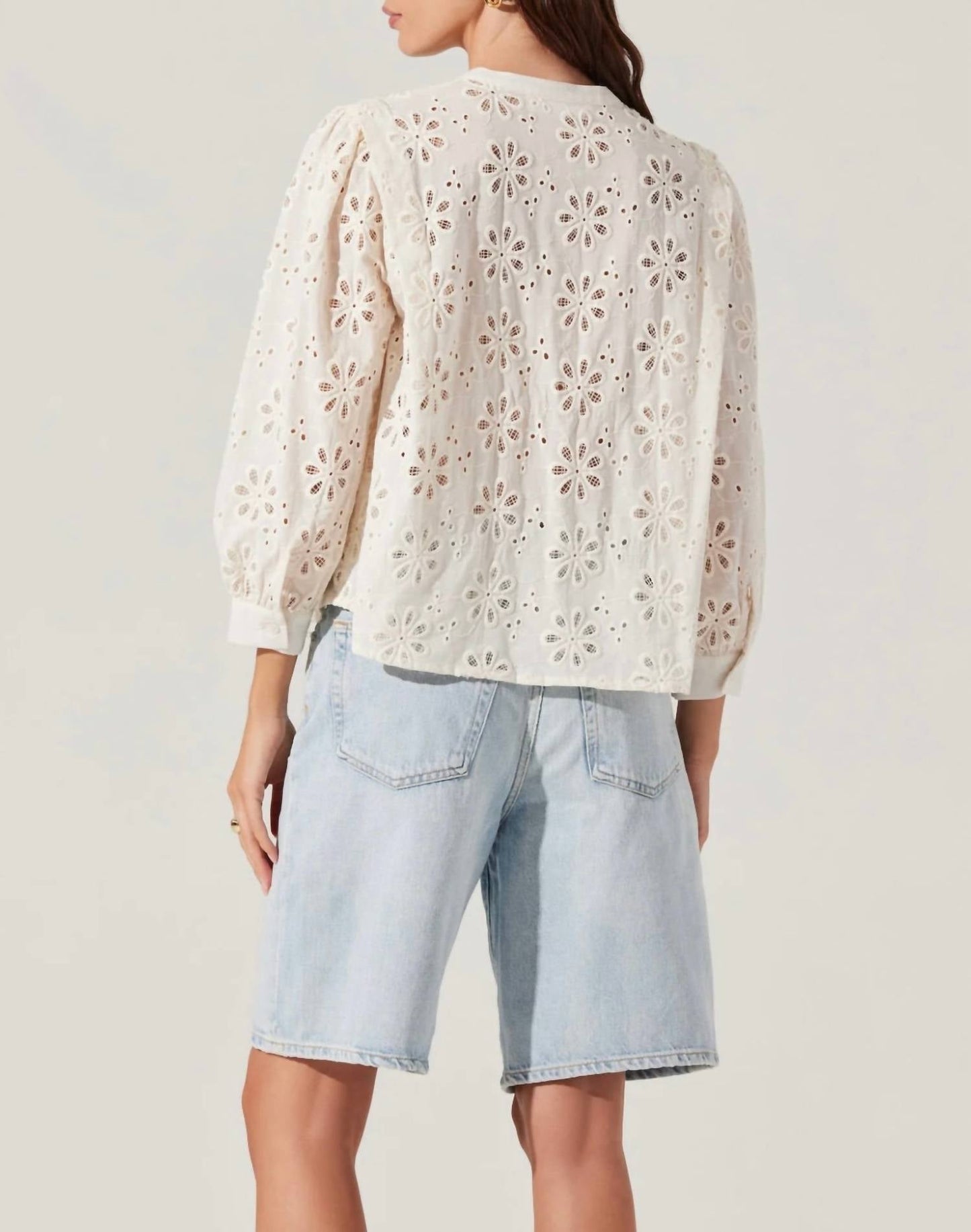 Astr - Savanna Eyelet Button Up Top