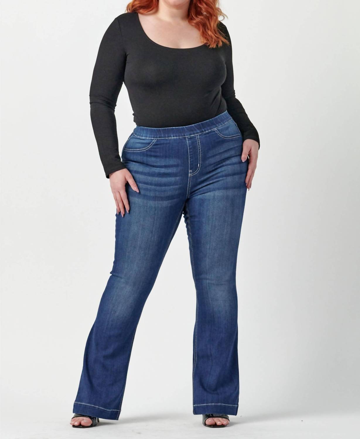 Cello - Plus Size Mid Rise Flare Jegging