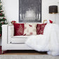Merry Christmas Embroidered Poly Linen Throw Pillow 20x20