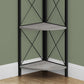4-Tier Corner Bookshelf with Marble Look and Metal Frame