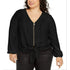 womens-plus-size-pebble-crepe-tie-front-top-black