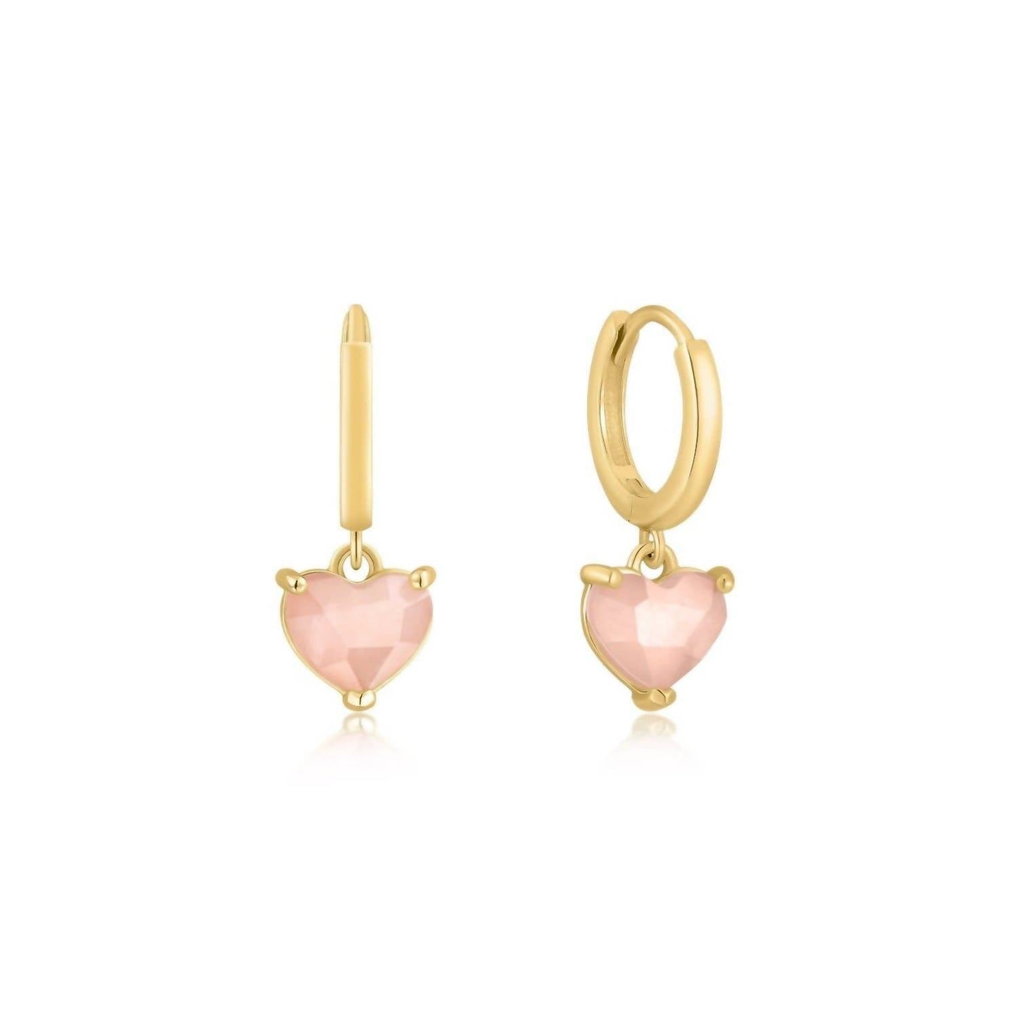 Eklexic - Heart Drop Huggie Hoop Earrings