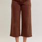 Judy Blue - Mid Rise Wide Crop Garment Dyed Utility Pocket Jeans