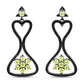 6.93 Carat Genuine Peridot and Black Spinel .925 Sterling Silver Earrings