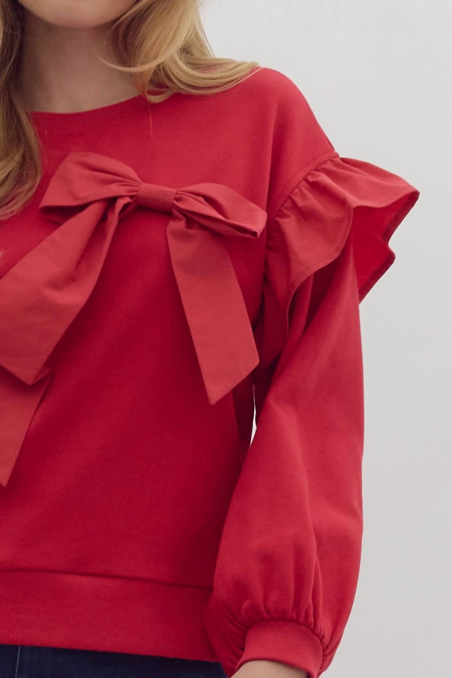 Entro - Ella Bow Knit Top