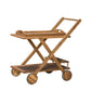 Riviera Bar Cart Natural Stained Acacia Wood Mobile Bar Cart