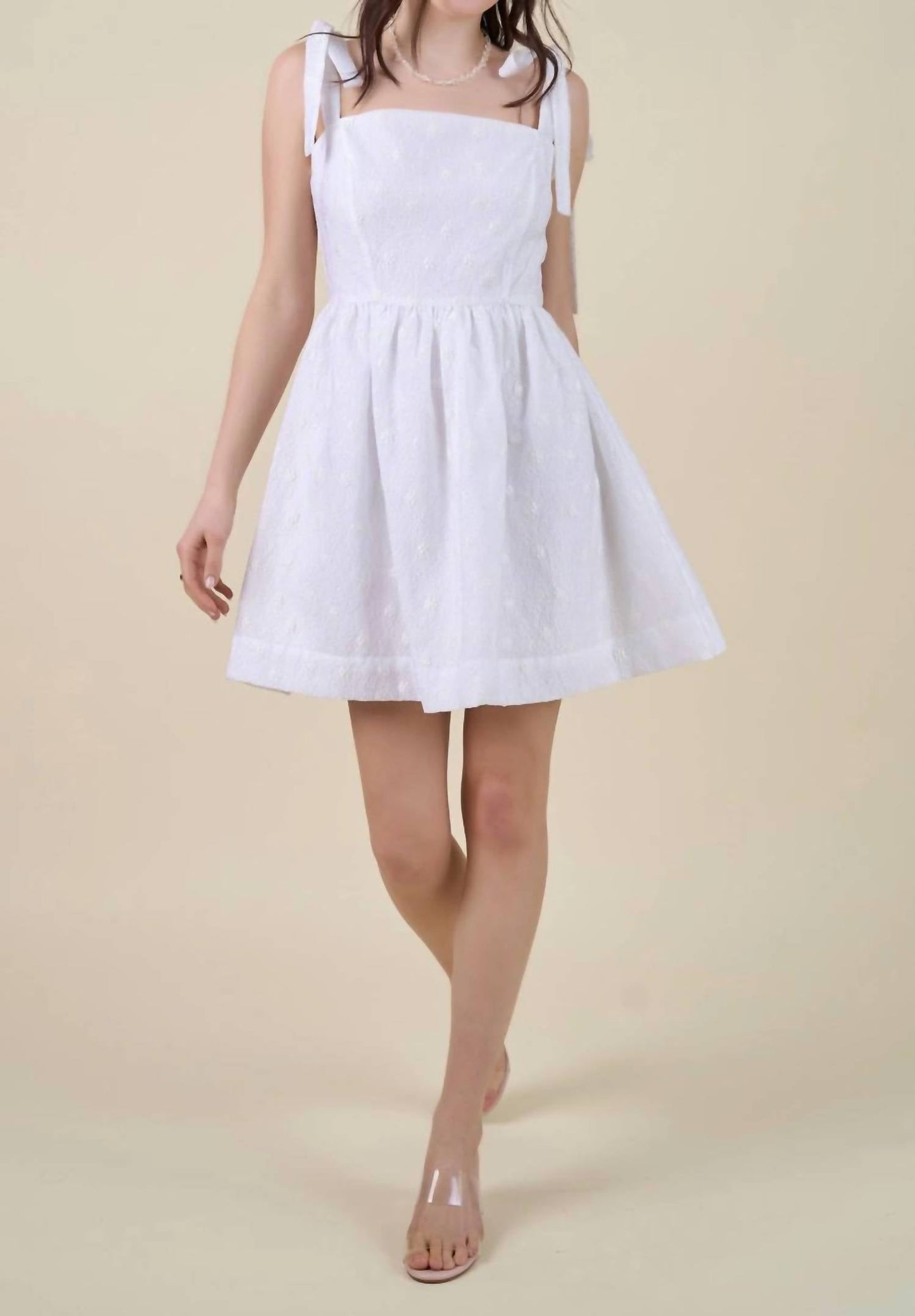 B.Right - Floral Tie Shoulder Mini Dress