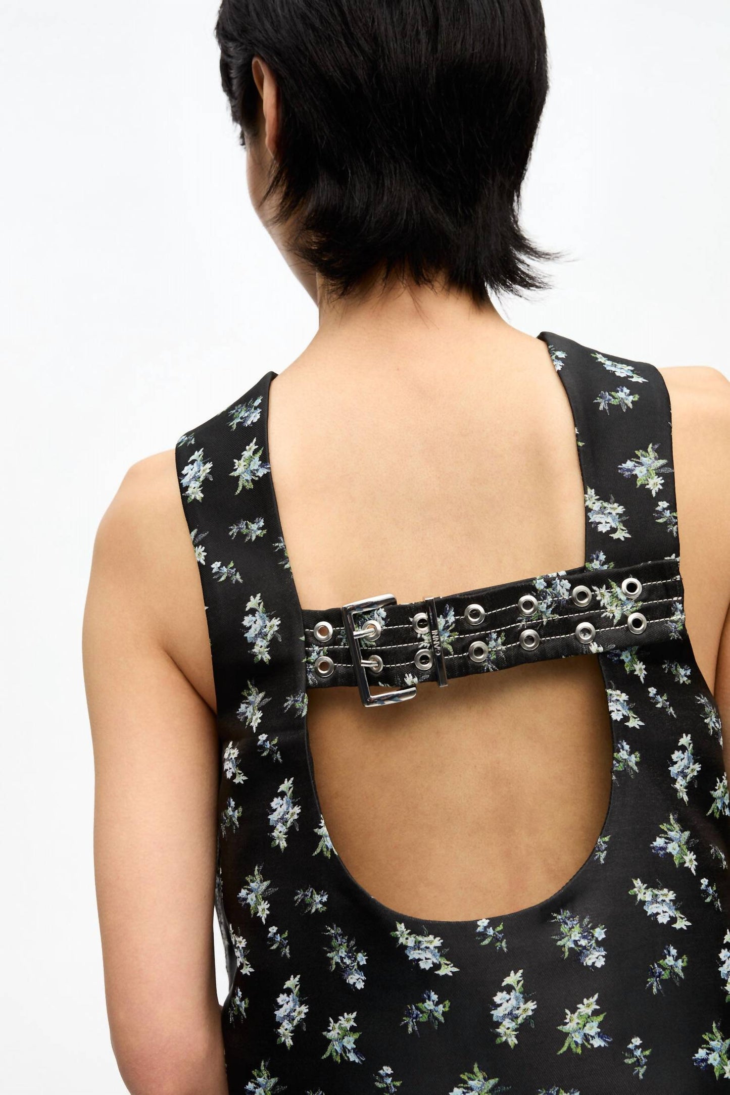 Ganni - Floral Jacquard Sleeveless Top