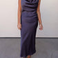 Allie Rose - Midnight Satin Midi Dress