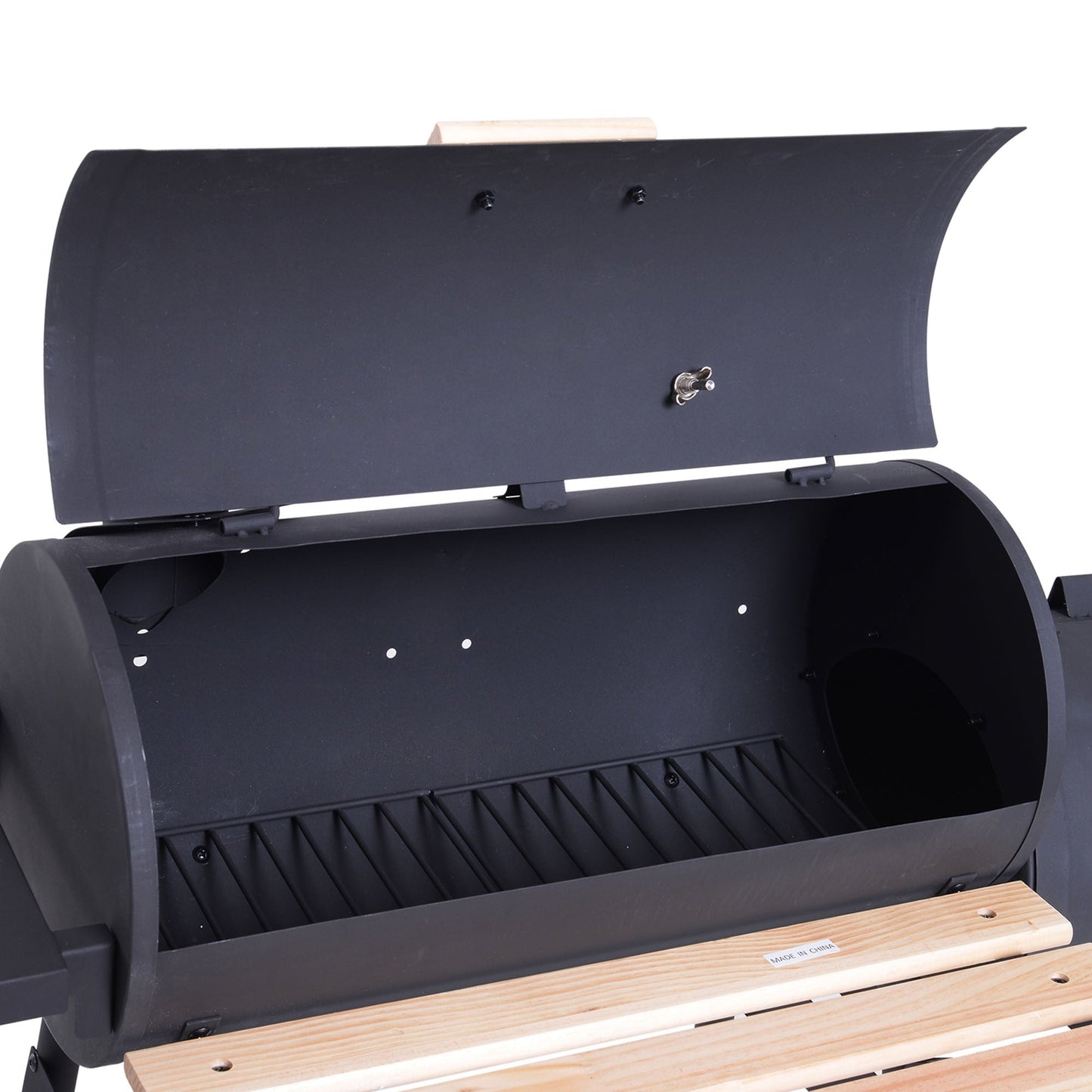 आउटसनी 48' स्टील पोर्टेबल बैकयार्ड चारकोल BBQ ग्रिल और ऑफसेट स्मोकर कॉम्बो