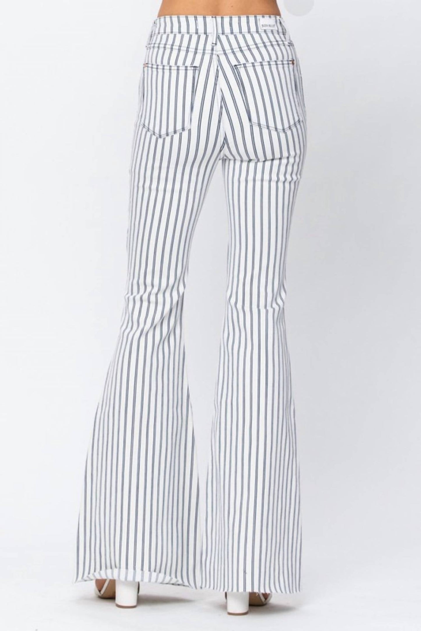 Judy Blue - High Waist Super Flare Pin Stripe Jean