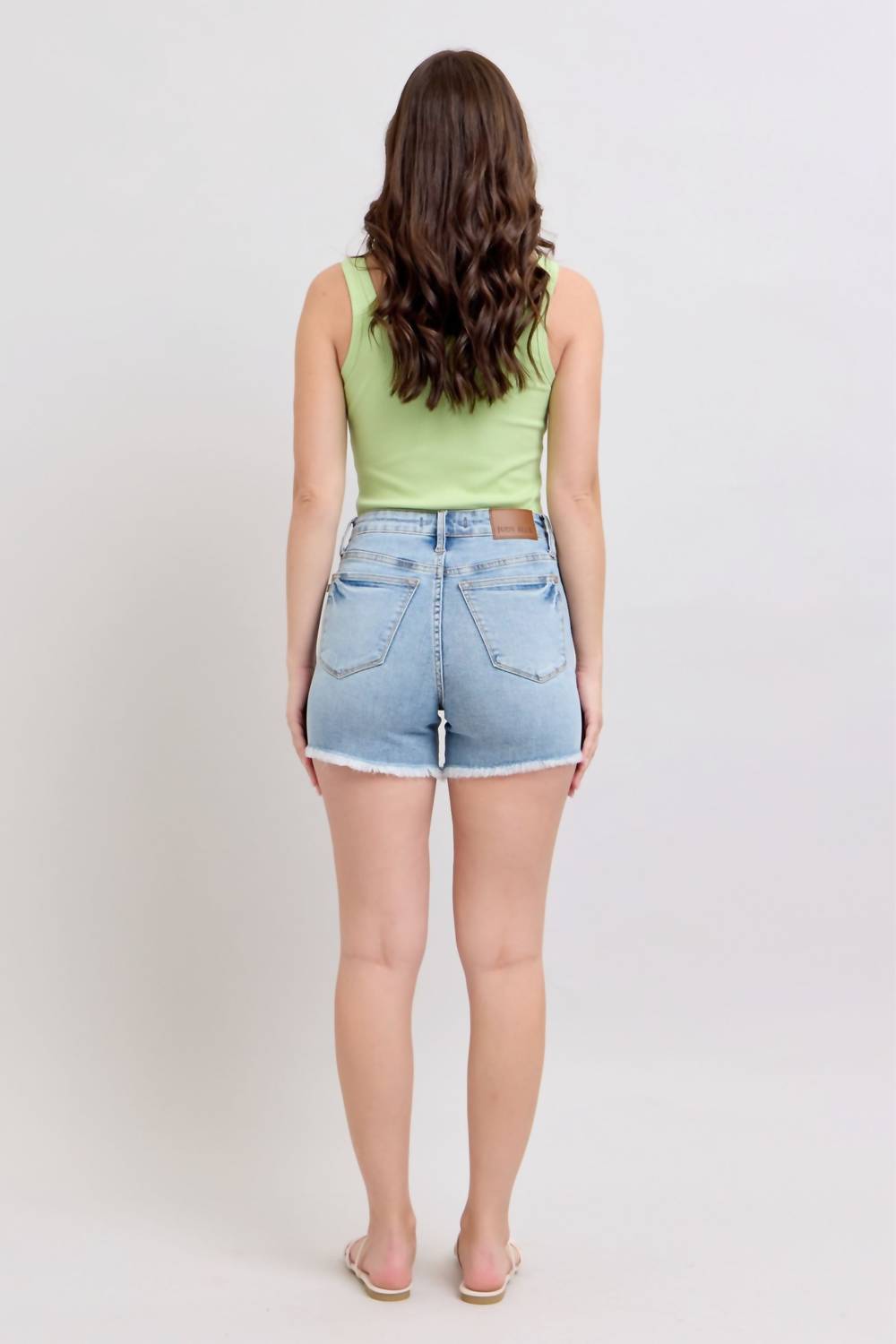 Judy Blue - High Waist Tummy Control Light Destroy & Fray Hem Shorts