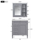 Bathroom Vanity With Medicine Cabinet and Storage