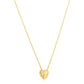 14k Yellow Gold High Polish Scribbles Heart Necklace