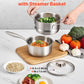 1.5 Qt Stainless Steel Saucepan with Steamer Basket