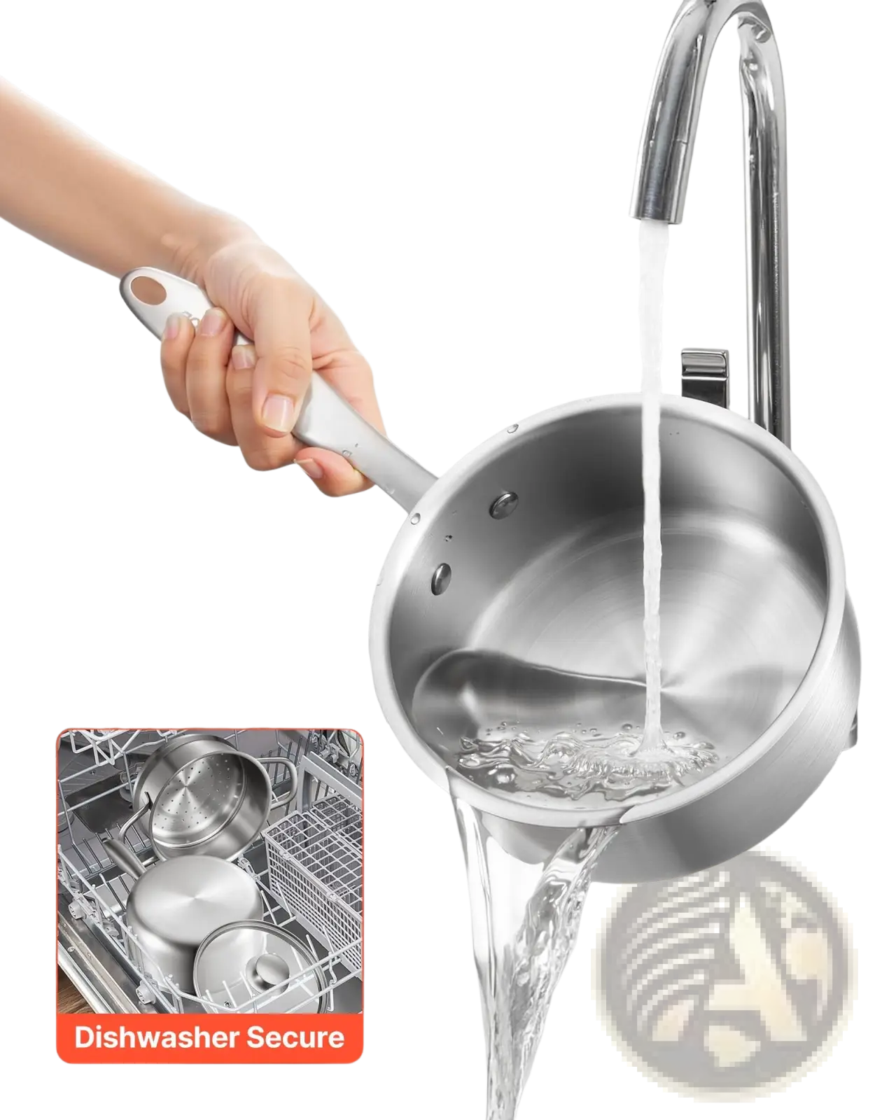 1.5 Qt Stainless Steel Saucepan with Steamer Basket