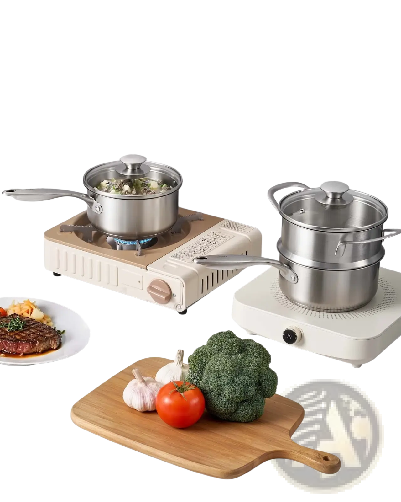 1.5 Qt Stainless Steel Saucepan with Steamer Basket