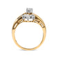 10K Two-Toned 1/2 Cttw Round And Baguette-Cut Composite Pear Head Diamond Ring (H-I Color, I2-I3 Clarity) - Ring Size 7