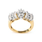 10K Yellow Gold 1.00 Cttw Diamond Starburst Ring Band (H-I Color, I1-I2 Clarity) - Ring Size 7