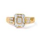 10K Yellow Gold 1/2 Cttw Diamond Composite and Halo Ring (H-I Color, SI1-SI2 Clarity) - Ring Size 7