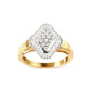 10K Yellow Gold 1/2 Cttw Round And Baguette-cut Diamond Rhombus Head and Halo Ring (I-J Color, I1-I2 Clarity) - Ring Size 7
