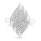 .925 Sterling Silver Â¾ Cttw Round and Baguette Cut Diamond Stair-Stepped Cluster Waterfall Cocktail Ring (I-J Color, I2-I3 Clarity) - Size 6