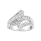 10K White Gold 1/2 cttw Diamond Cluster Ring (H-I Clarity, I2-I3 Color) - Size 6
