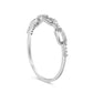.925 Sterling Silver Diamond Accent Paperclip Band Ring (I-J Color, I2-I3 Clarity) - Ring Size 6