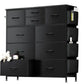 10 Drawer Dresser with Wood Top and Side Storage Hooks