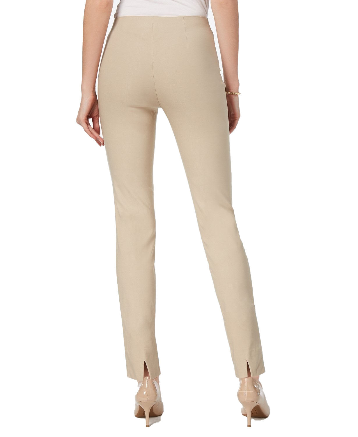 Charter Club Women's Tummy Control Skinny-Leg Pants Beige Size 4
