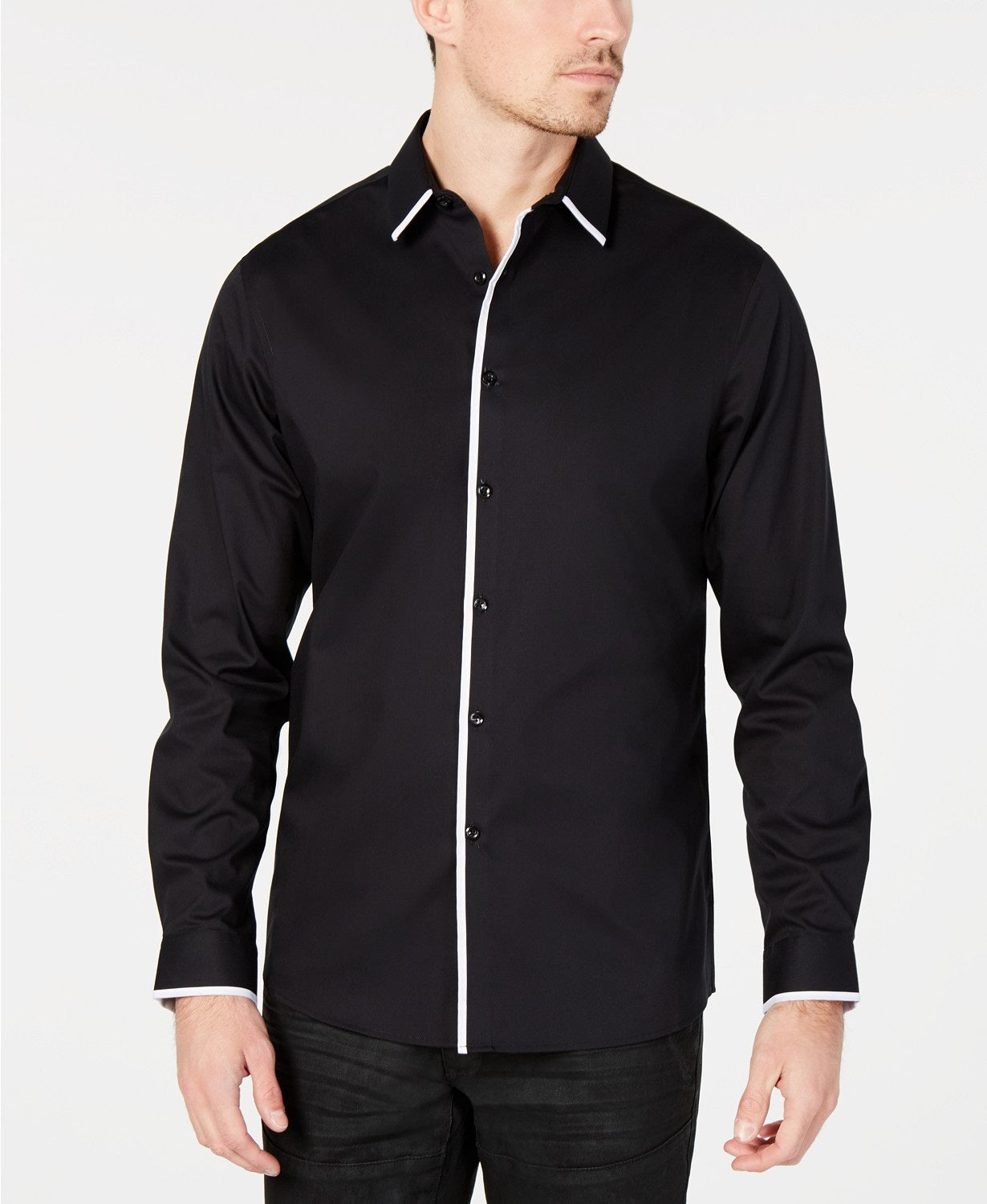 INC International Concepts Men's Victor Shirt Black Size 2 Extra Large