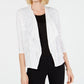 JM Collection Women's Open Textured Flyaway Cardigan White Size Medium