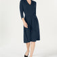 Charter Club Women's Petite Solid Midi Dress Navy Size Large