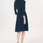 Charter Club Women's Petite Solid Midi Dress Navy Size Large