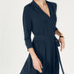 Charter Club Women's Petite Solid Midi Dress Navy Size Large