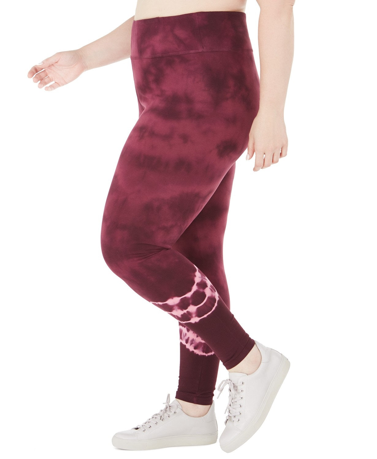 Ideology Women's Plus Size Tie Dyed Leggings Red Passion Size Extra Large