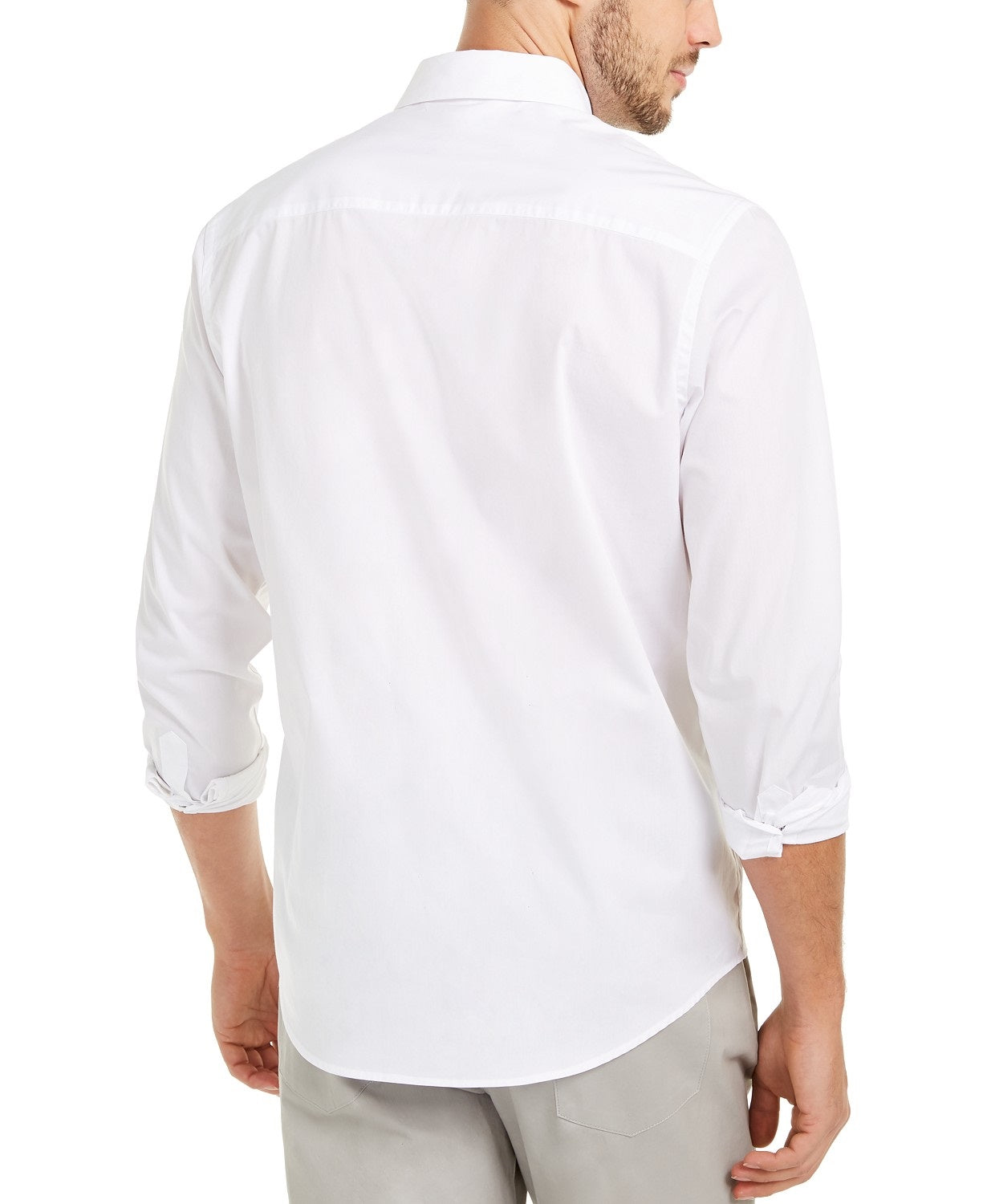 Alfani Men's Classic-Fit Abstract-Stripe Shirt White Size Small
