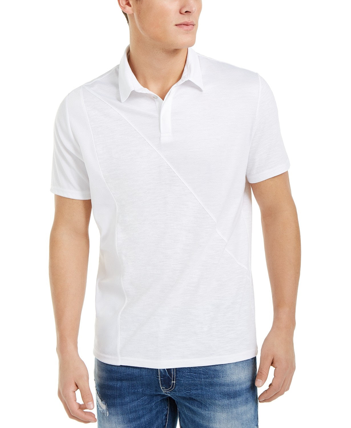 INC Men's Fountain Polo Shirt White Size 3 Extra Large