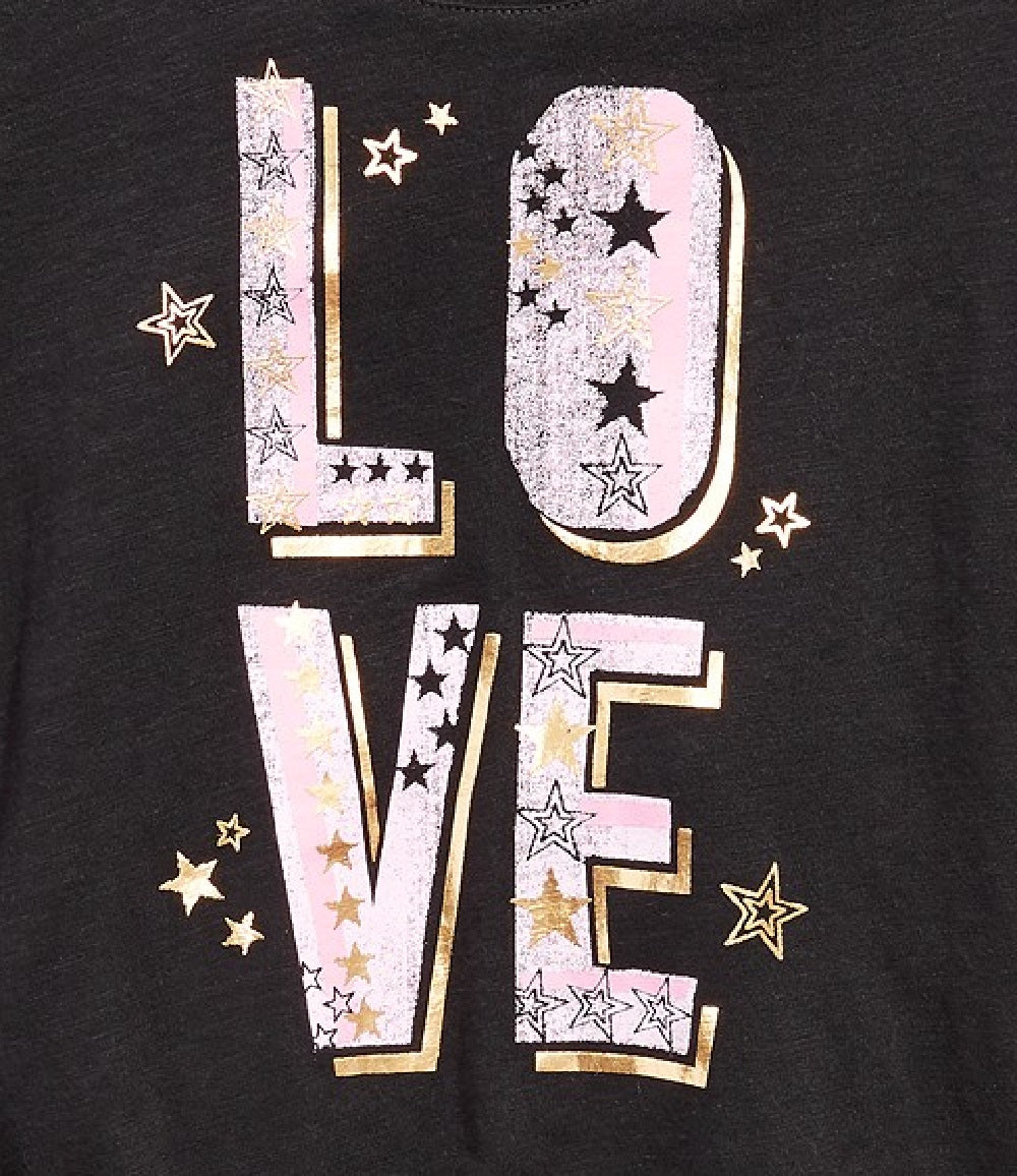 Epic Threads Big Girls Love T-Shirt Black Size Extra Large