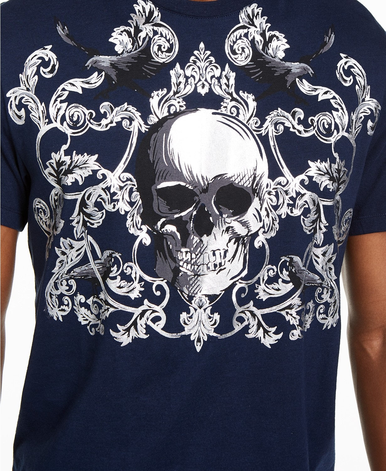 INC International Concepts Men's Scrolls Graphic T-Shirt Navy Size X-Large