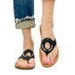 Corkys Footwear - महिलाओं के रिंग माई बेल काले सैंडल